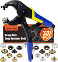 Snap Tool for Boat Covers, Heavy Duty Snap Fastener Tool, Snap Installation Tool with 320 PCS 4 Color 15mm Metal Snaps for Fabric