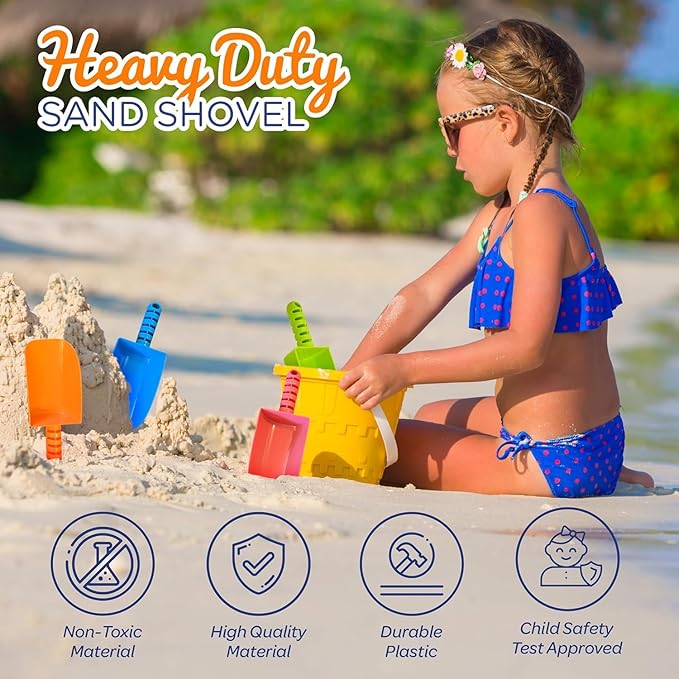 4E's Novelty Sand Shovel for Kids 36 Bulk Pack Heavy Duty Plastic Beach Shovels - for Planting, Toddler Digging & Garden Tool, Sandbox Toys, Easter Toys, End of Year Student Gifts from Teacher