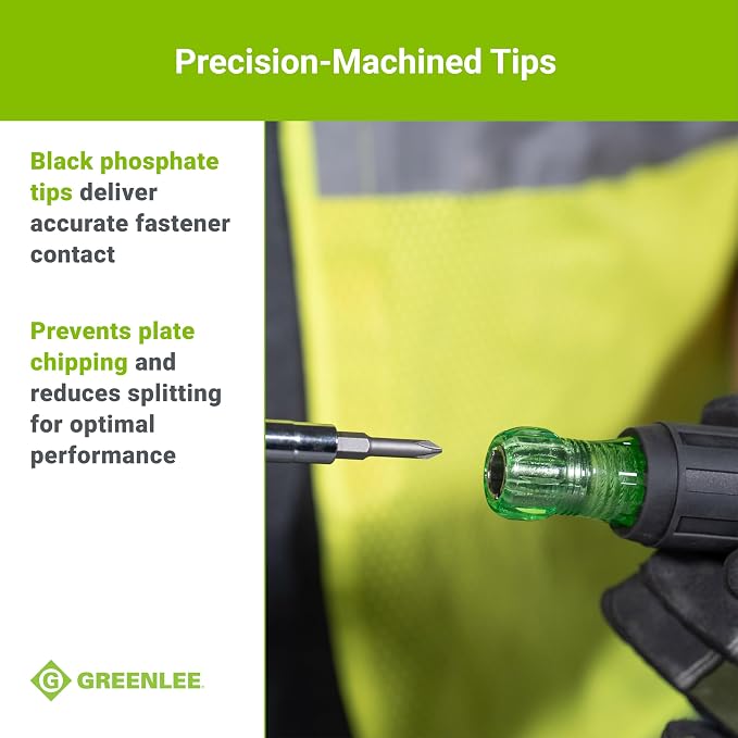 Greenlee 0153-42C 6-in-1 Multi-Tool Screwdriver with Flat-Tip, Phillips, and Hex Bits