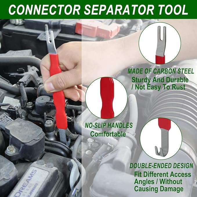 Automotive Electrical Terminal Removal Tool Kit Pro - 41+1Pcs Automotive Depinning Tool Kit Terminal Connector Removal Tools for Vehicle, Motorcycle & Electrical Applications, Green