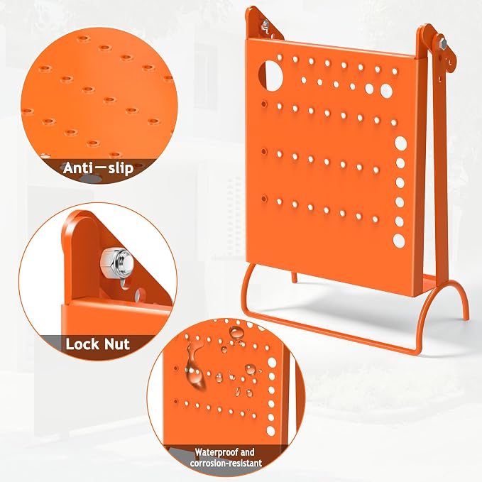 Ladder Platform Attachment,Anti-Slip Extension Ladder Tool,Heavy Duty Ladder Stand Ladder Step,Ladder Accessories Holds 400 Pound (Orange)