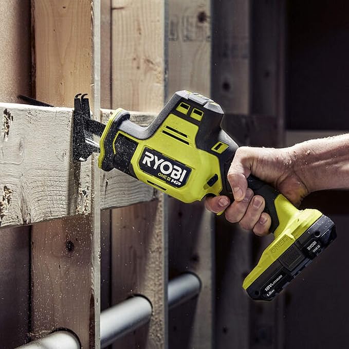 RYOBI ONE+ HP 18V Brushless Compact One-Handed Reciprocating Saw (Tool Only) PSBRS01B | Battery and Charger Sold Separately