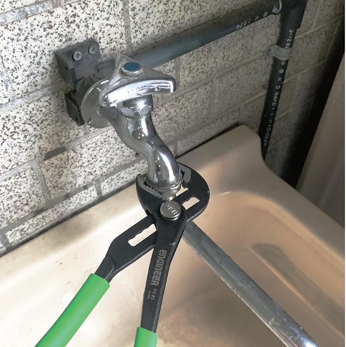 ENGINEER PZ-82 Slip Joint 10" Water Pump Pliers Screw Extractor Jaws | High Leverage Design, Quick Adjustment Groove Joint, Carbon Steel