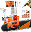 Chainsaw Sharpener Jig Tool with 5 Tungsten Bits for 4-22" Chains | Universal Portable Manual Hand Çank Chain Saw Blade Sharpener Tool Kit Accessories for Sharpening