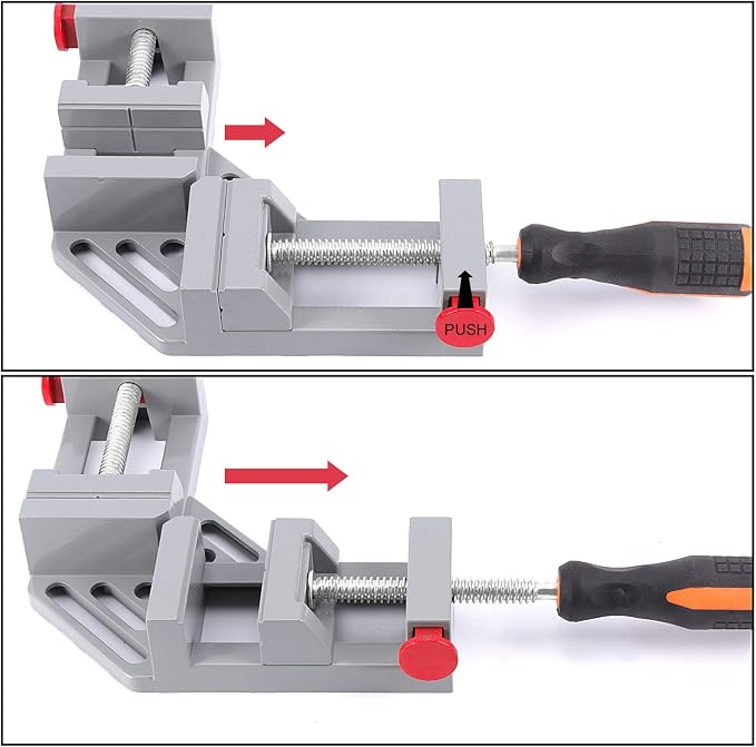 ZOENHOU 2 PCS Right Angle Clamp, 90 Degree Double Handle Corner Clamps with Adjustable Swing Jaw, Aluminum Alloy Wood Clamps Jig Tools For Woodworking Picture Framing