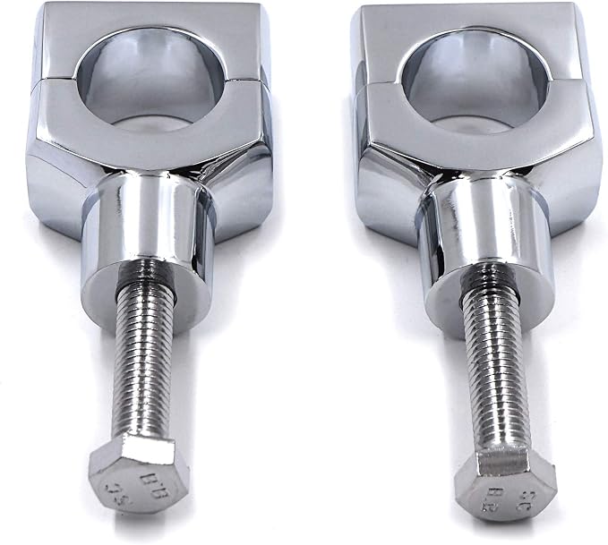 HongK- Chrome 1.25" Motorcycle 31.25mm Handlebar Riser Clamp Compatible with H-D Cruisers Choppers [P/N: MT030-008-1.25"]