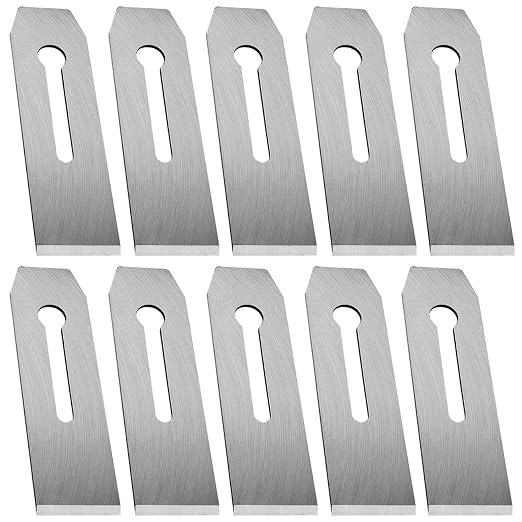 10 Pack Bench Hand Plane Blade Replacement Woodwork Planer Cutter Wide Iron Blades Steel Carpentry Edge Trimming Saw for Woodworking Tool (10 Pack 51mm)