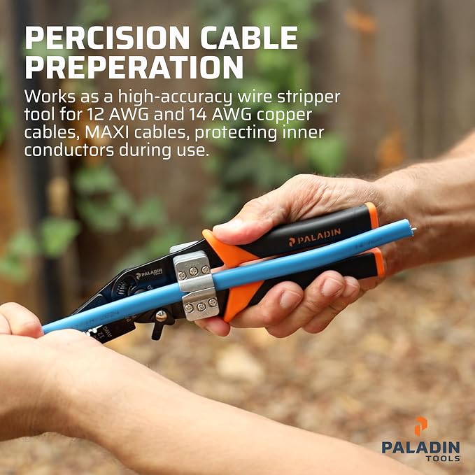 TEMPO PA1140 2-Wire Slitter, All-in-One Irrigation Stripper, Cuter, Twister - 12/14 AWG Copper MAXI Cable – Durable Ergonomic Handles for Field Use