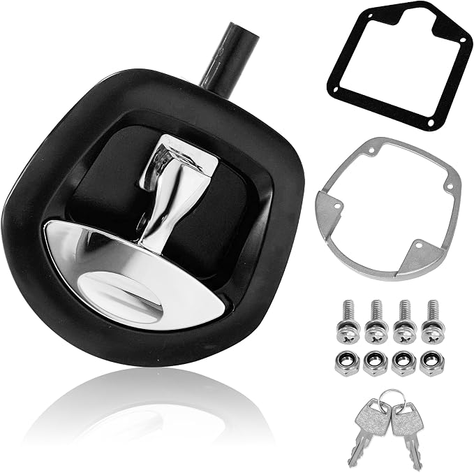 Compression Whale Tail Locks Truck Tool Box Latch Toolbox Fishtail Lock Lever Replacement T Shaped Handle Paddle Lock with Key Suitable for Truck RVs Trailer Box Silver