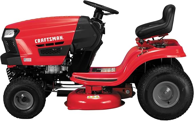 CRAFTSMAN 36" Gas Riding Lawn Mower with 11.5 HP* Briggs and Stratton Single-Cylinder Engine, Gas Lawn Tractor with 7-Speed Transmission, Red/Black (13AC77XYA93)