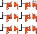 Pipe Clamps 3/4 inch 6 Pack Pipe Clamp with Unique Foot Ideal for Carpentry, Home Improvement, and DIY Projects Wood Gluing Clamps (Orange, 3/4 IN)