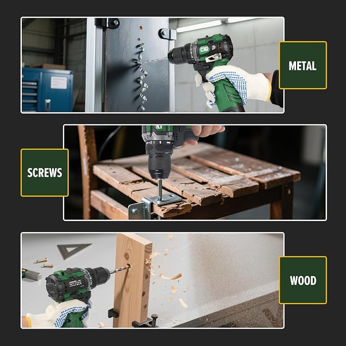 Prostormer 17V Brushless Power Drill Set, 60N.m Cordless Drill Driver with 2 Variable Speed, 3/8" Keyless Chuck, 24 Pcs Drill Bits, 2pcs 1.5Ah Battery & Charger, Storage Box Included