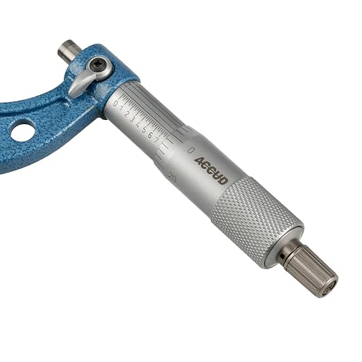 Outside Micrometer 1-2" Measuring Range, 0.0001" Graduation, Ultra-Precision Machinist Tool, Carbide Tips, Vernier Scale, Ratchet Stop, Includes Case
