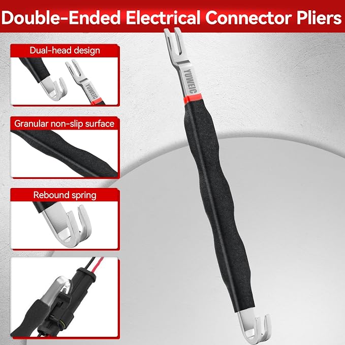 3PCS Automotive Wire Connector Removal Tool Kit - Electrical Disconnect Pliers Set Locking Tab Disconnect for Car Sensors, Wiring Harnesses, Ergonomic Non-Slip Handle
