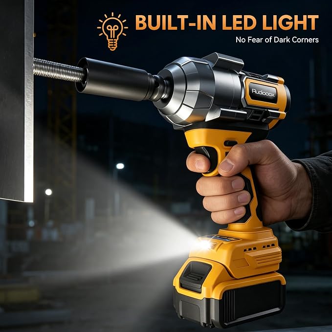 Impact Wrench Compatible with DeWalt Battery -1107Ft-lbs(1500N.m) | Impact Driver, 1/2" Impact Gun 3-Speed High Torque Power Tool for Home Car Pickup Truck RV Mower (No Battery)