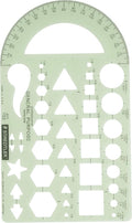 Staedtler Template, Geometric Shapes/Symbols, Protractor, Inch Scale, 9.5 x 5.5 Inches (977102)