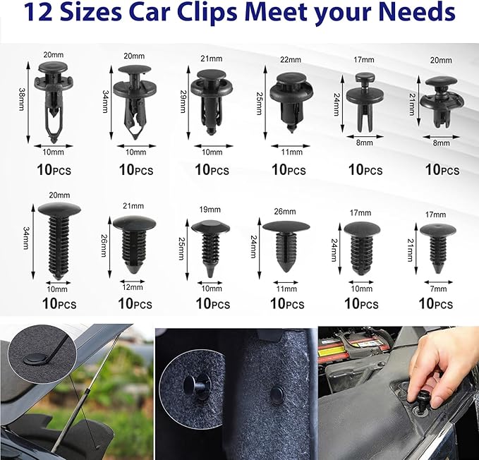 JNLK 352pcs Trim Removal Tool, Pry Tool, Door Panel Removal Tool Kit, Clip Tool, Fasteners Removal Tool with Car Retainer Body Clips Set, Blue
