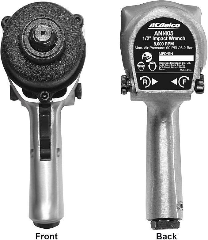 ACDelco ANI405A Heavy Duty Twin Hammer ½” 500 ft-lbs. 5-Speed Pneumatic Impact Wrench Tool Kit