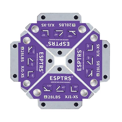 Arrow Welding Magnet, Purple, Metal Construction, 28 LBS Holding Capacity, Multi-Angle Positioning Tool for Welding