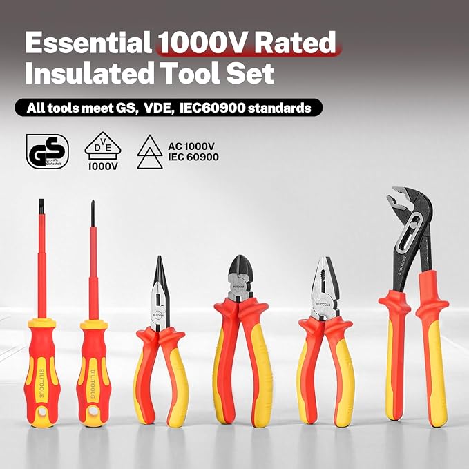 BILITOOLS 12-Piece 1000V VDE Insulated Screwdriver and Pliers Set