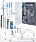 Mr. Pen- Geometry Set, 15 pcs, Blue, 6 Inch Swing Arm Protractor, Divider, Set Squares, Ruler, Compasses and Protractor