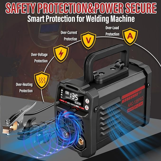 Stick Welder,Upgraded MMA-135PRO Welding Machine 110V,ARC/Lift TIG 2 In 1 Mini Welder Machine,Home DIY Arc Welder,Portable Welder with Hot Start,Arc force and Anti-Stick (Black)