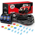 Nilight 16AWG LED Light Bar Wiring Harness Kit 12V On/Off 3 Gang Laser Etched LED Pod Lights Rocker Switch Panel Power Relay Fuse 5Pin Toggle Switch for Cars Boat ATV Trucks-4 Leads, 2 Years Warranty | 12V On/Off 3 Gang Laser Etched Pod Lights Rocker S...