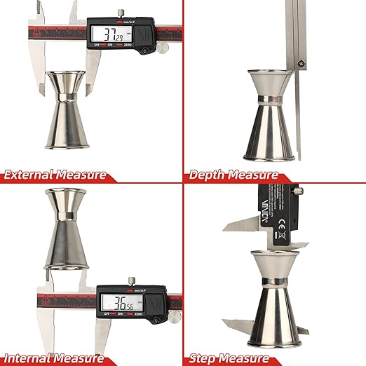 VINCA IP54 Grade Digital Caliper, DCLA-0805 8 Inch/200mm, Inch/Millimeter/Fractions Conversion, Stainless Steel, Large LCD Screen