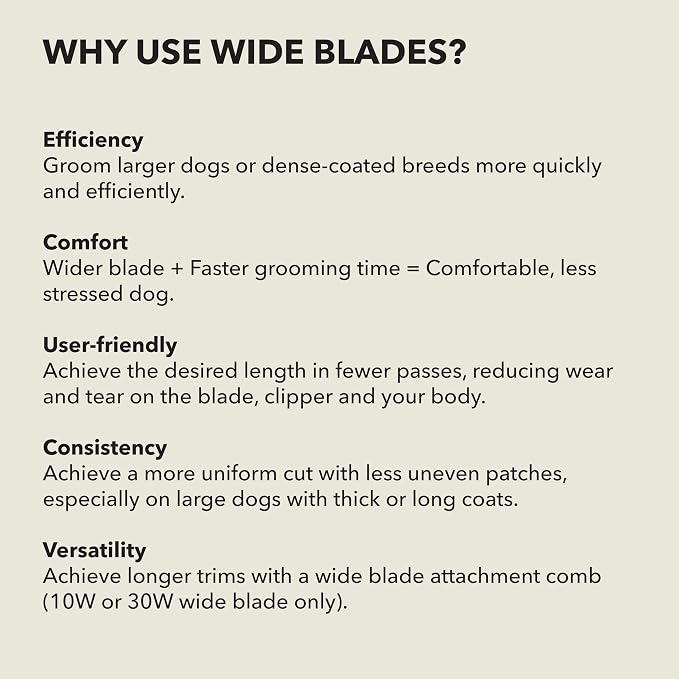 Andis 561460 ceramicEDGE Detachable Wide Blade #10W – Carbon Steel Pet Clipper Blade, Fine Tooth, Professional Grooming Performance