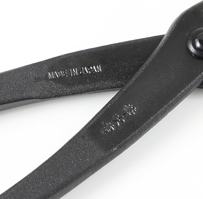 Wazakura Hand Forged Bonsai Tree Wire Cutter Made in Japan 195mm (7.7inch), Japanese Garden Tool, Rounded Ends for Bonsai Styling Wires - Black