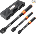 Kerry Click Torque Wrench Set, 1/4", 3/8" and 1/2" Drive, 3-Piece | 20-240 in-lb, 5-45 ft-lb, 20-160 ft-lb, ±3% Accuracy, Dual Scales, 72-Tooth Reversible Ratchets with Case for Vehicle Work