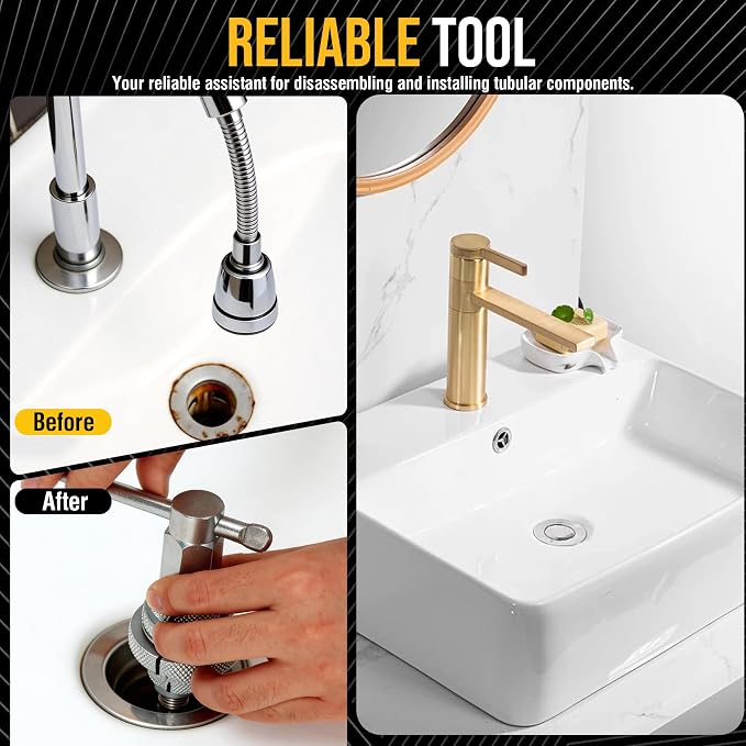 31405 Internal Wrench,Tub Drain Removal Tool | Compatible with 4-1/2" Internal Pipe Wrench for Model 342.Ideal for Securing or Removing Basins, Sink Strainers, Bathtubs,
