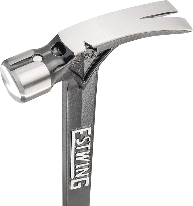 ESTWING Ultra Series Hammer - 15 oz USA Made Rip Claw Framing Hammer with Smooth Face & Genuine Leather Grip - E15S