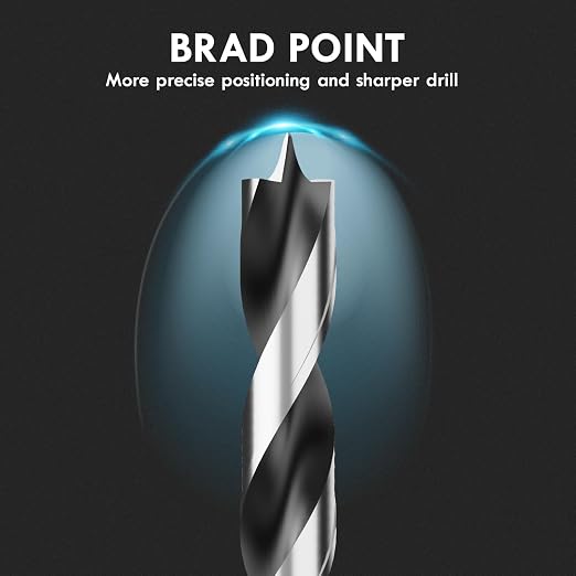 Brad Point Wood Drill Bit Set, 16Pcs 3/16" Drill Bit Set with Double Flutes Design for Carpenter Woodworking and All Types of Wood