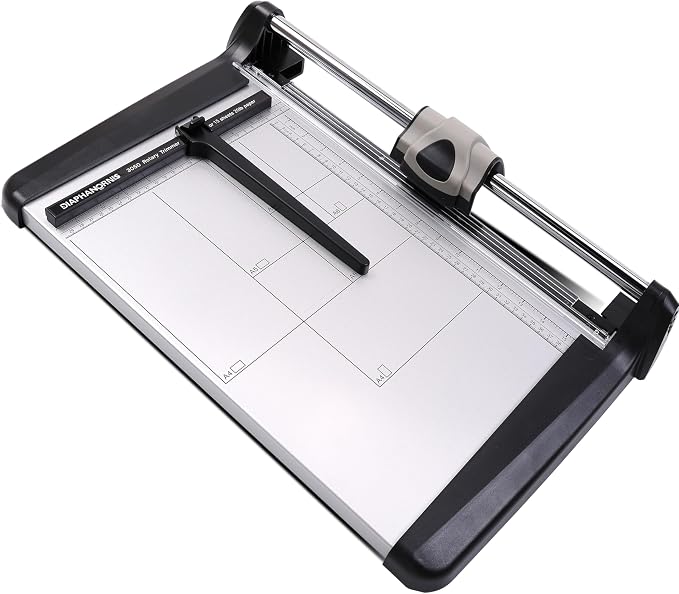 Rotary Paper Cutter, Heavy Duty Paper Trimmer 360mm(14.17") Cutting Length with Safety Blade Handle and Guides,15 Sheets Capacity,Ideal for Offices,Homes,Printing Shops,Photo Studios