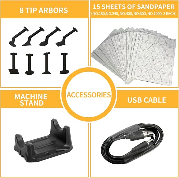 Cordless Pen Sander, 5-Speed and USB Charging with LED Light, Multi-Purpose Power Tool, Mini Power Sander for Sanding, Polishing, Finishing, DIY Crafts