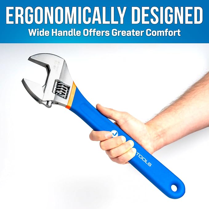 Jonard Tools AW-18 Adjustable Wrench 18" with Extra Wide Jaws (Color May Vary)