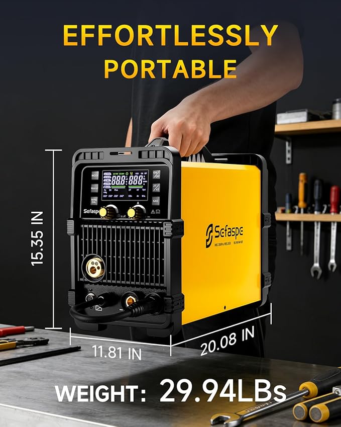 200Amp MIG Welder, 2026 Newest [Large LED Display] 110/220V Welding Machine, 7 in 1 STICK/Lift-TIG/MIG/SYN/SpoolGun/Flux/Spot, Ideal for DIY and Metal Workshop