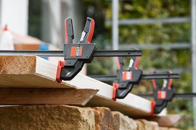 BESSEY EHK SERIES - 600 lb Clamping Force - 18 in - EHKXL18 Trigger Clamp Set - 3.625 in. Throat Depth - Wood Clamps, Tools, & Equipment for Woodworking, Carpentry, Home Improvement, DIY