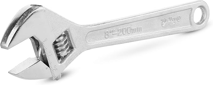 Mr. Pen- Adjustable Wrench, 8 Inches, Heat-Treated Carbon Steel, Wide Caliber Opening, Wrench Tool for Home, Workshop and Auto Repairs