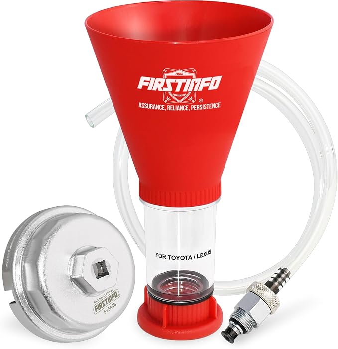 FIRSTINFO 64.5mm Oil Filter Wrench, Engine Oil Funnel, Oil Drain Hose | for Toyota & Lexus, Easy Oil Change Tool, F3545TN