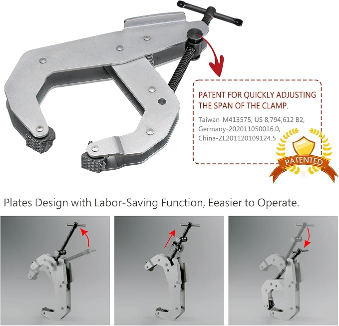 Cantilever No-Twist Deep Throat T-Handle Multi-Purpose Lever Clamp, CTC-4.5"