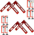 4 Pack 90 Degree Corner Clamps,4.5"x4.5" Aluminum Alloy Right Angle Positioning Squares for Woodworking, Picture Frame/Box/Cabinet joint splicing, Drawer Assembly Joinery Tools