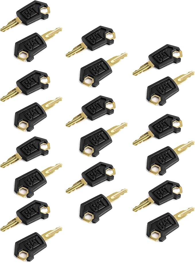QWORK Equipment Keys, 20 Pack Replacement Keys Compatible with Caterpillar