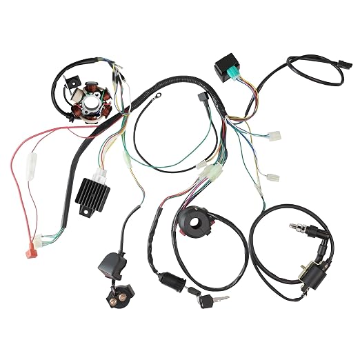 PRO BAT Full Electrics Wiring Harness Kit | for 50cc 70cc 90cc 110cc 125cc Chinese ATV Quad Bike 4 Wheeler SunL Baja Taotao JCL Coolster with CDI Coil Magneto Stator