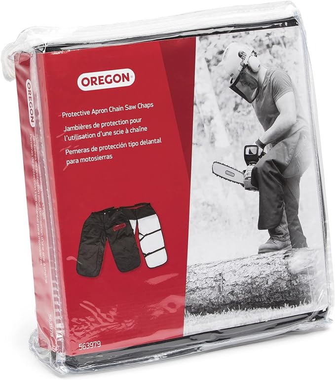Oregon Protective Chainsaw Chaps for Cutting and Logging, 8 Layers Lightweight, Breathable Material, One Size Fits All, Black (563979)
