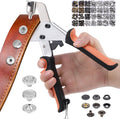 Dntorx Heavy Duty Snap Fastener Tool with 100 Sets, 15mm Snap Button Kit Stainless Steel Snap Fasteners Kit Snap Kit with Tool Snaps for Ffabric Leather Sewing DIY Crafts(Orange)