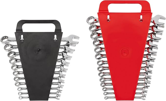 TEKTON Combination Wrench Set, 25-Piece | WCB92301 | (1/4 - 3/4 in., 6 - 19 mm), Wrench Holder, Chrome Finish