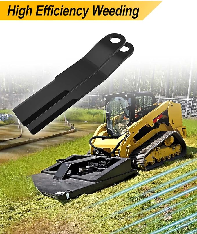 PWSLKO 2PCS 8MM Brush Cutter Blades Compatible with AGT-RC72 EXRC54, Fit for Most Skid Steer Brush Cutters with 30MM Center Hole, Heavy Duty Spring Steel Rotary Mower Blades
