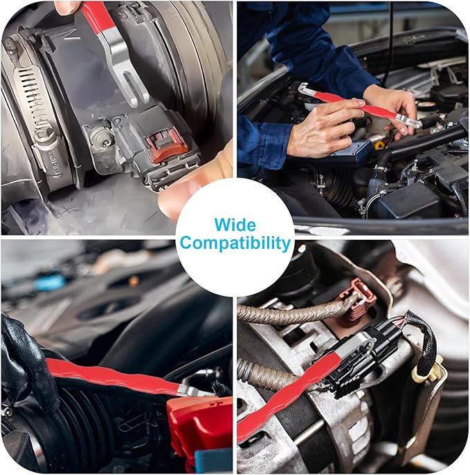Automotive Electrical Terminal Connector Separator Removal Tool, Electrical Connector Removal Tool with Non-Slip Grip and 2-in-1 Dual End Design, Universal for Most Cars, Trucks, SUVs, Red
